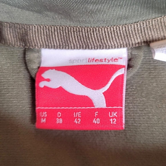 Puma Olive Green Full Zip Long Sleeve Track Jacket Women's size medium - Picture 5 of 6